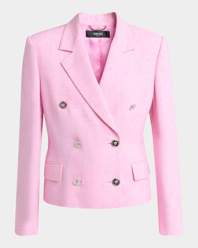 Double-Breasted Responsible Viscose-Silk Mailfile Jacket